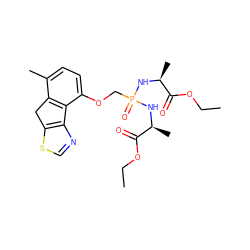 CCOC(=O)[C@H](C)NP(=O)(COc1ccc(C)c2c1-c1ncsc1C2)N[C@@H](C)C(=O)OCC ZINC000053230185