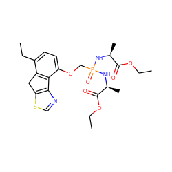 CCOC(=O)[C@H](C)NP(=O)(COc1ccc(CC)c2c1-c1ncsc1C2)N[C@@H](C)C(=O)OCC ZINC000053230191