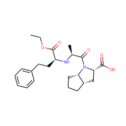 CCOC(=O)[C@H](CCc1ccccc1)N[C@@H](C)C(=O)N1[C@H](C(=O)O)C[C@@H]2CCC[C@@H]21 ZINC000003798757