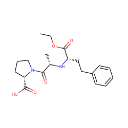 CCOC(=O)[C@H](CCc1ccccc1)N[C@@H](C)C(=O)N1CCC[C@H]1C(=O)O ZINC000003791297