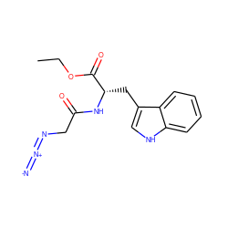 CCOC(=O)[C@H](Cc1c[nH]c2ccccc12)NC(=O)CN=[N+]=[N-] ZINC000095871840