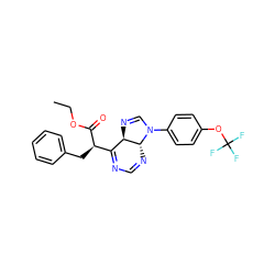 CCOC(=O)[C@H](Cc1ccccc1)C1=NC=N[C@@H]2[C@@H]1N=CN2c1ccc(OC(F)(F)F)cc1 ZINC000169344401