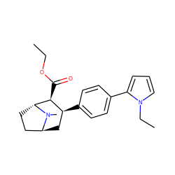 CCOC(=O)[C@H]1[C@@H](c2ccc(-c3cccn3CC)cc2)C[C@H]2CC[C@H]1N2C ZINC000253693395