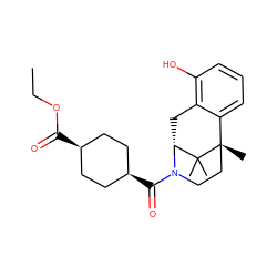 CCOC(=O)[C@H]1CC[C@@H](C(=O)N2CC[C@@]3(C)c4cccc(O)c4C[C@@H]2C3(C)C)CC1 ZINC001772641658