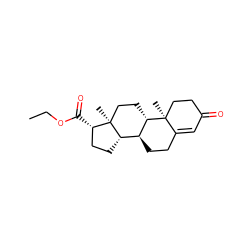 CCOC(=O)[C@H]1CC[C@H]2[C@@H]3CCC4=CC(=O)CC[C@]4(C)[C@H]3CC[C@]12C ZINC000215445799