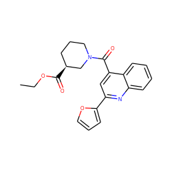 CCOC(=O)[C@H]1CCCN(C(=O)c2cc(-c3ccco3)nc3ccccc23)C1 ZINC000002633117