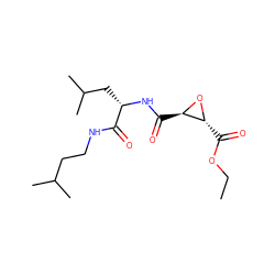 CCOC(=O)[C@H]1O[C@@H]1C(=O)N[C@@H](CC(C)C)C(=O)NCCC(C)C ZINC000003913912