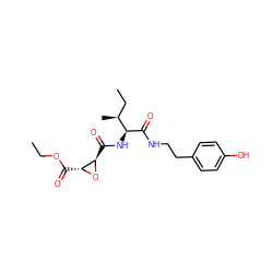 CCOC(=O)[C@H]1O[C@@H]1C(=O)N[C@H](C(=O)NCCc1ccc(O)cc1)[C@@H](C)CC ZINC000032303428