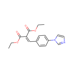 CCOC(=O)C(=Cc1ccc(-n2ccnc2)cc1)C(=O)OCC ZINC000004025496