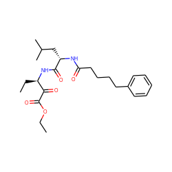 CCOC(=O)C(=O)[C@@H](CC)NC(=O)[C@H](CC(C)C)NC(=O)CCCCc1ccccc1 ZINC000013833717