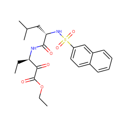 CCOC(=O)C(=O)[C@@H](CC)NC(=O)[C@H](CC(C)C)NS(=O)(=O)c1ccc2ccccc2c1 ZINC000013833727