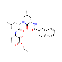 CCOC(=O)C(=O)[C@H](CC)NC(=O)[C@H](CC(C)C)NC(=O)[C@H](CC(C)C)NC(=O)c1ccc2ccccc2c1 ZINC000169319153