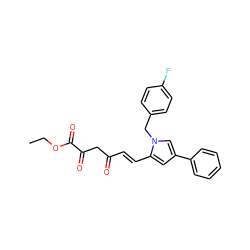 CCOC(=O)C(=O)CC(=O)/C=C/c1cc(-c2ccccc2)cn1Cc1ccc(F)cc1 ZINC000299857565