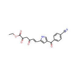 CCOC(=O)C(=O)CC(=O)/C=C/c1cc(C(=O)c2ccc(C#N)cc2)c[nH]1 ZINC000101704717