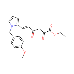 CCOC(=O)C(=O)CC(=O)/C=C/c1cccn1Cc1ccc(OC)cc1 ZINC000100800499