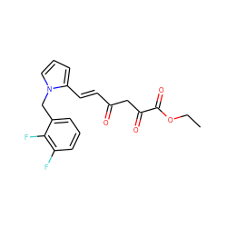 CCOC(=O)C(=O)CC(=O)/C=C/c1cccn1Cc1cccc(F)c1F ZINC000103273798