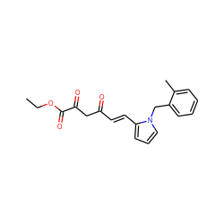 CCOC(=O)C(=O)CC(=O)/C=C/c1cccn1Cc1ccccc1C ZINC000103273801