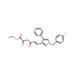 CCOC(=O)C(=O)CC(=O)/C=C/c1cn(Cc2ccc(F)cc2)cc1-c1ccccc1 ZINC000299857233