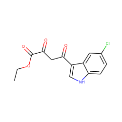 CCOC(=O)C(=O)CC(=O)c1c[nH]c2ccc(Cl)cc12 ZINC000100869413