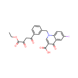 CCOC(=O)C(=O)CC(=O)c1cccc(Cn2cc(C(=O)O)c(=O)c3cc(I)ccc32)c1 ZINC000299839473