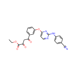 CCOC(=O)C(=O)CC(=O)c1cccc(Oc2ccnc(Nc3ccc(C#N)cc3)n2)c1 ZINC001772627973