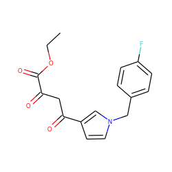 CCOC(=O)C(=O)CC(=O)c1ccn(Cc2ccc(F)cc2)c1 ZINC000299860947