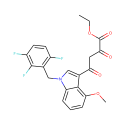 CCOC(=O)C(=O)CC(=O)c1cn(Cc2c(F)ccc(F)c2F)c2cccc(OC)c12 ZINC000101675371