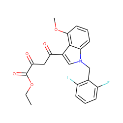 CCOC(=O)C(=O)CC(=O)c1cn(Cc2c(F)cccc2F)c2cccc(OC)c12 ZINC000101660882