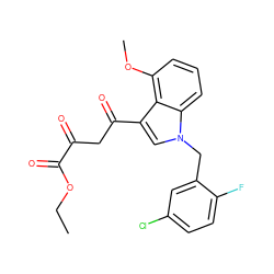 CCOC(=O)C(=O)CC(=O)c1cn(Cc2cc(Cl)ccc2F)c2cccc(OC)c12 ZINC000102065747