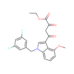 CCOC(=O)C(=O)CC(=O)c1cn(Cc2cc(F)cc(F)c2)c2cccc(OC)c12 ZINC000101659044