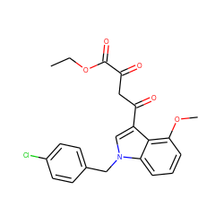 CCOC(=O)C(=O)CC(=O)c1cn(Cc2ccc(Cl)cc2)c2cccc(OC)c12 ZINC000102058130