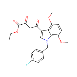 CCOC(=O)C(=O)CC(=O)c1cn(Cc2ccc(F)cc2)c2c(OC)ccc(OC)c12 ZINC000101148191