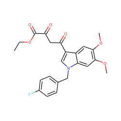 CCOC(=O)C(=O)CC(=O)c1cn(Cc2ccc(F)cc2)c2cc(OC)c(OC)cc12 ZINC000102819906