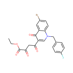 CCOC(=O)C(=O)CC(=O)c1cn(Cc2ccc(F)cc2)c2ccc(Br)cc2c1=O ZINC000101817053