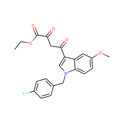 CCOC(=O)C(=O)CC(=O)c1cn(Cc2ccc(F)cc2)c2ccc(OC)cc12 ZINC000013675128