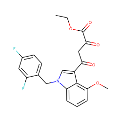 CCOC(=O)C(=O)CC(=O)c1cn(Cc2ccc(F)cc2F)c2cccc(OC)c12 ZINC000101658886