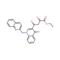 CCOC(=O)C(=O)CC(=O)c1cn(Cc2ccc3ccccc3n2)c2ccccc2c1=O ZINC000473125522