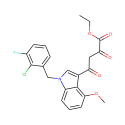 CCOC(=O)C(=O)CC(=O)c1cn(Cc2cccc(F)c2Cl)c2cccc(OC)c12 ZINC000102064738