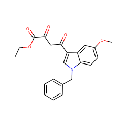 CCOC(=O)C(=O)CC(=O)c1cn(Cc2ccccc2)c2ccc(OC)cc12 ZINC000101028150