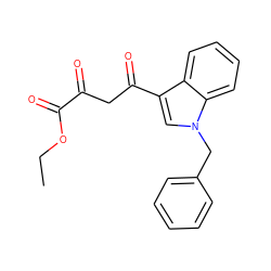 CCOC(=O)C(=O)CC(=O)c1cn(Cc2ccccc2)c2ccccc12 ZINC000101063279