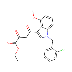 CCOC(=O)C(=O)CC(=O)c1cn(Cc2ccccc2Cl)c2cccc(OC)c12 ZINC000102119611