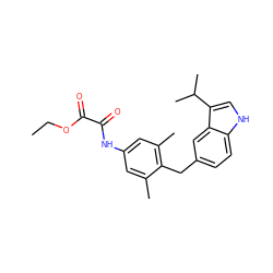 CCOC(=O)C(=O)Nc1cc(C)c(Cc2ccc3[nH]cc(C(C)C)c3c2)c(C)c1 ZINC000028337521