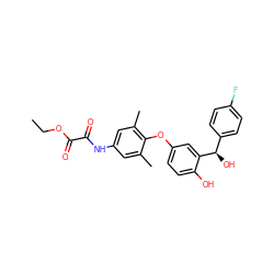 CCOC(=O)C(=O)Nc1cc(C)c(Oc2ccc(O)c([C@H](O)c3ccc(F)cc3)c2)c(C)c1 ZINC000001538134