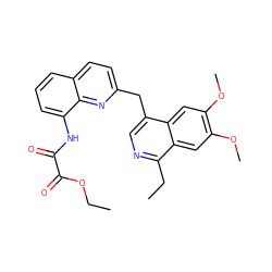 CCOC(=O)C(=O)Nc1cccc2ccc(Cc3cnc(CC)c4cc(OC)c(OC)cc34)nc12 ZINC000145156176