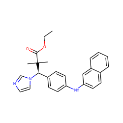 CCOC(=O)C(C)(C)[C@@H](c1ccc(Nc2ccc3ccccc3c2)cc1)n1ccnc1 ZINC000072118122