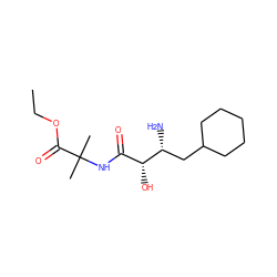 CCOC(=O)C(C)(C)NC(=O)[C@@H](O)[C@H](N)CC1CCCCC1 ZINC000027990346