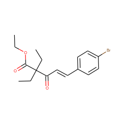 CCOC(=O)C(CC)(CC)C(=O)/C=C/c1ccc(Br)cc1 ZINC000002291856