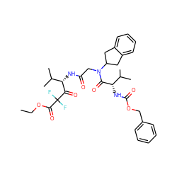 CCOC(=O)C(F)(F)C(=O)[C@@H](NC(=O)CN(C(=O)[C@@H](NC(=O)OCc1ccccc1)C(C)C)C1Cc2ccccc2C1)C(C)C ZINC000027548093