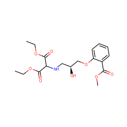 CCOC(=O)C(NC[C@H](O)COc1ccccc1C(=O)OC)C(=O)OCC ZINC000053084477