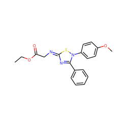 CCOC(=O)C/N=c1\nc(-c2ccccc2)n(-c2ccc(OC)cc2)s1 ZINC000101506416